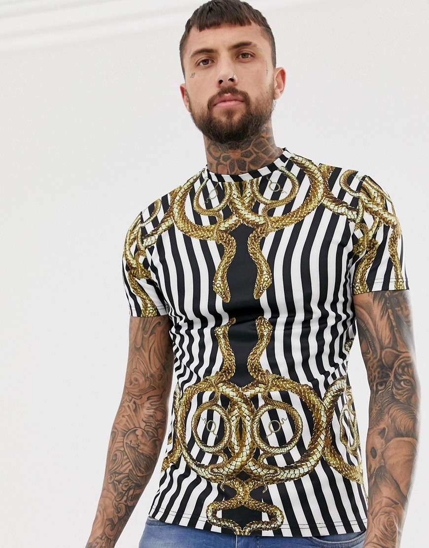 Hermano muscle fit t-shirt with snake print
