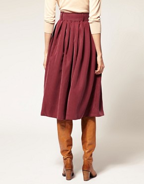 ASOS | ASOS Soft Handle Cupro Belted Midi Skirt at ASOS