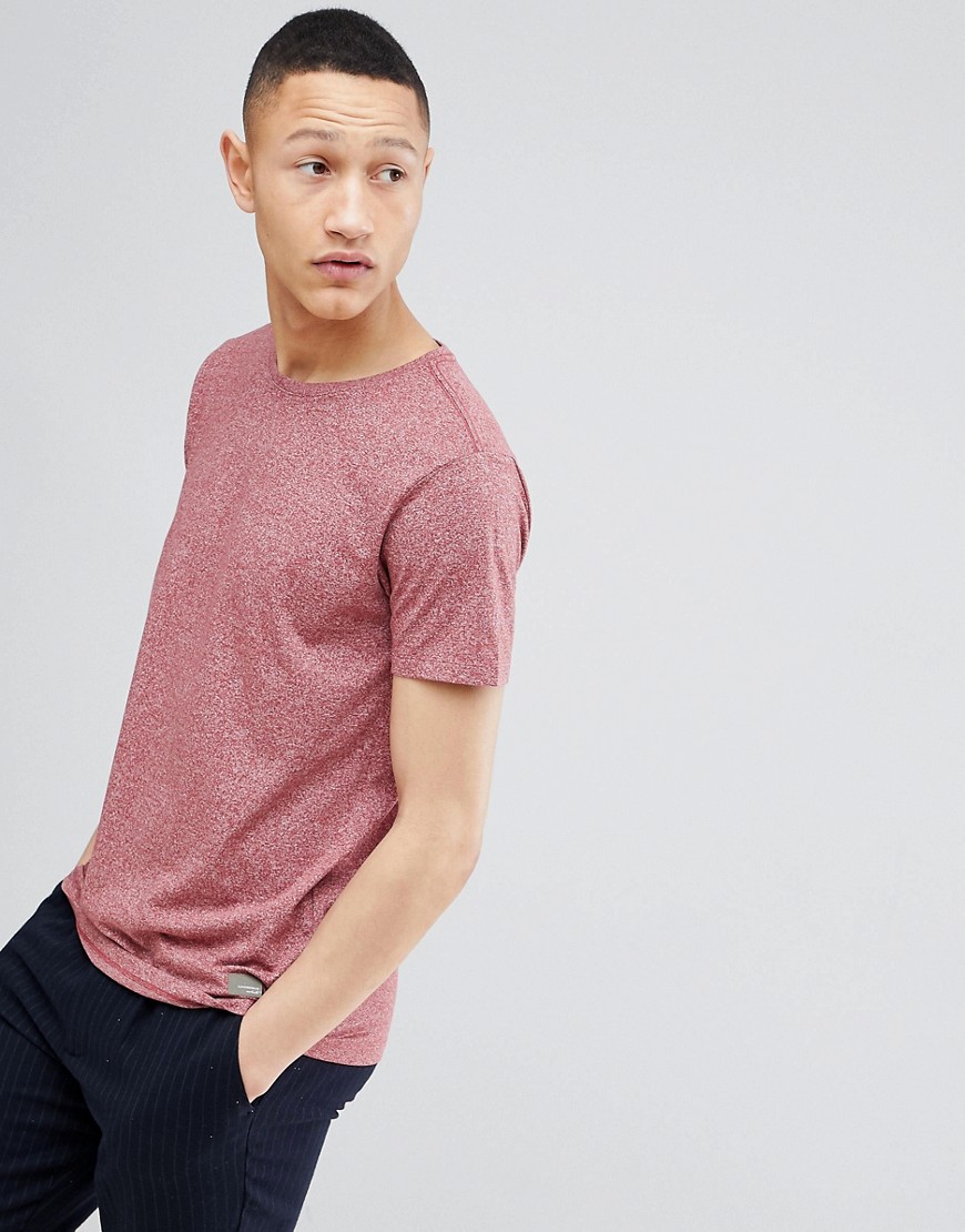 Lindbergh T-Shirt In Red Marl - Dk red mix