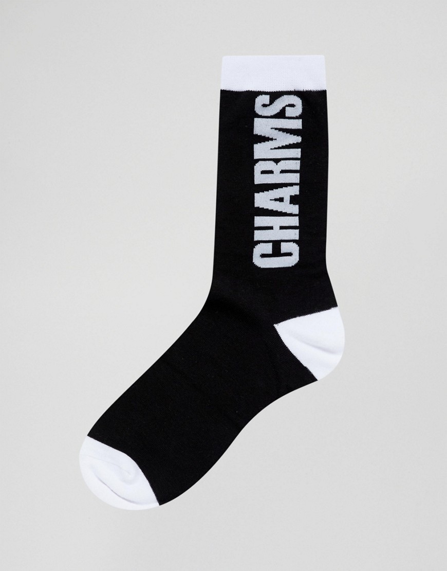 Charm's Socks In Black With Logo - Black
