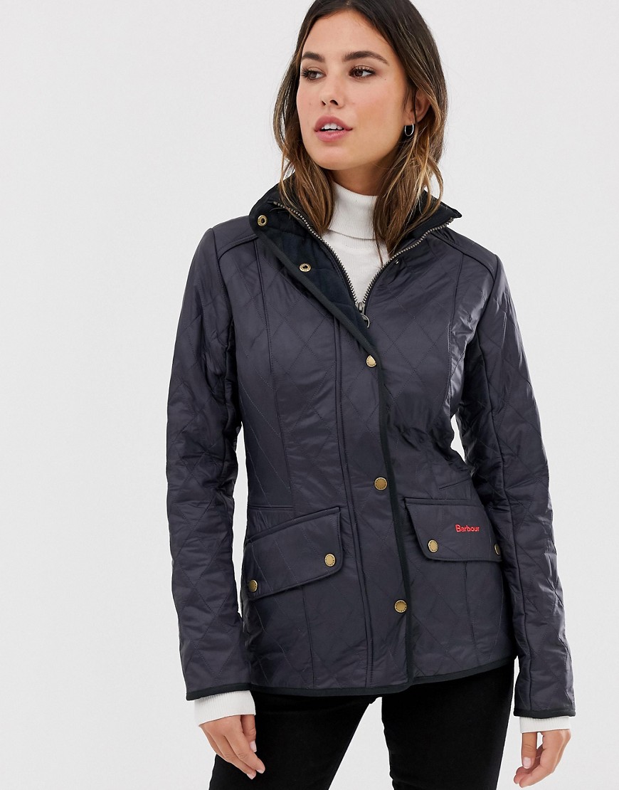 Barbour Cavalry Polarquilt jacket with cord collar in navy