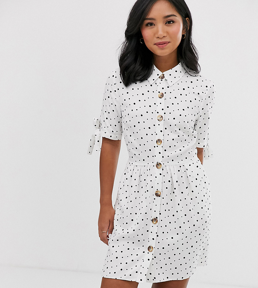 Miss Selfridge Petite shirt dress in polka dot