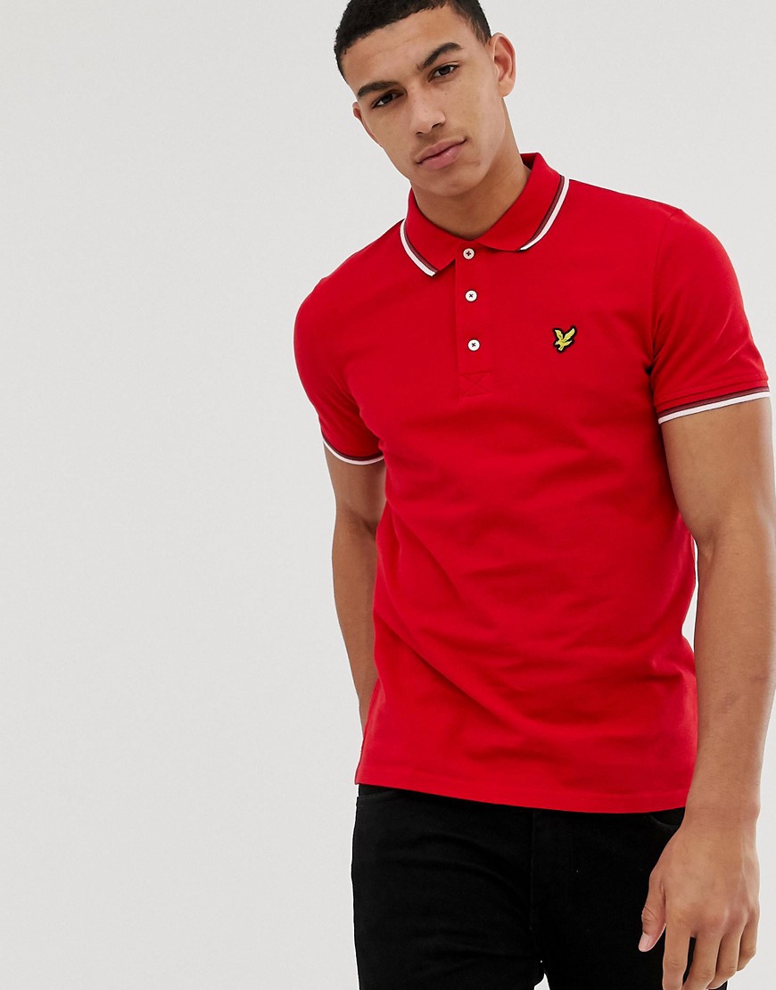 Lyle & Scott tipped polo in red