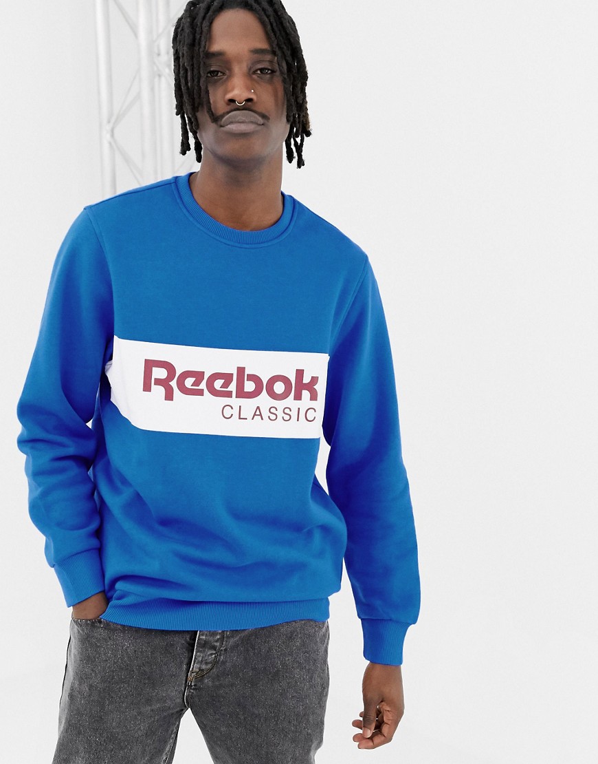 Reebok Classics Logo Sweatshirt In Blue DX2345