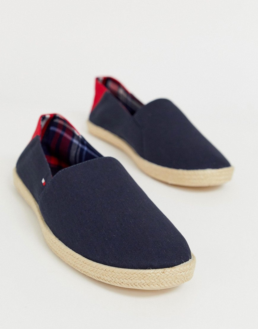 Tommy Hilfiger espadrille with contrast panel and flag in navy