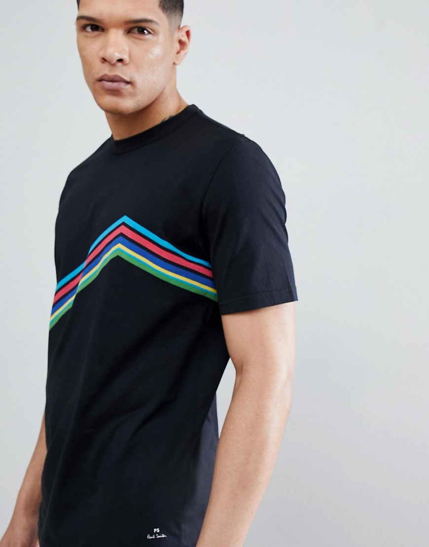 PS Paul Smith Chevron Stripe T-Shirt In Black - 79