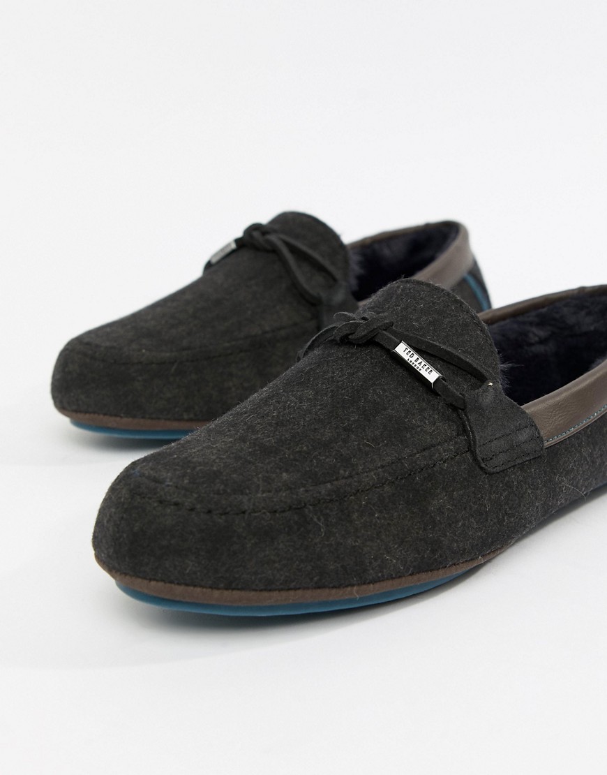 Ted Baker Pytre moccasin slippers in check