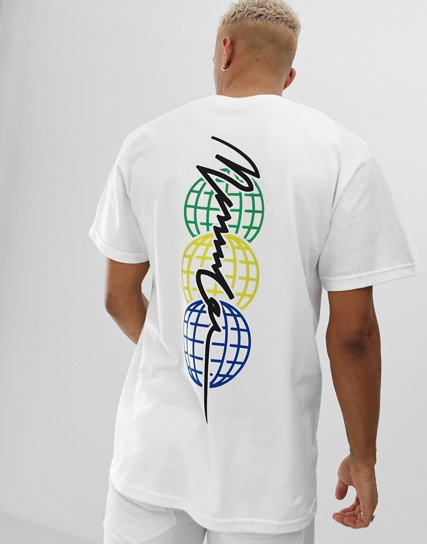 Mennace t-shirt with back logo in white