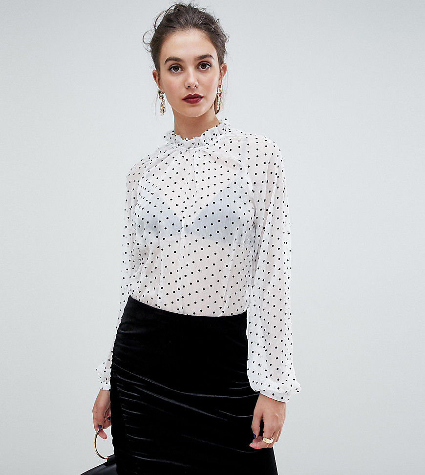 Y.A.S Tall dot sheer blouse