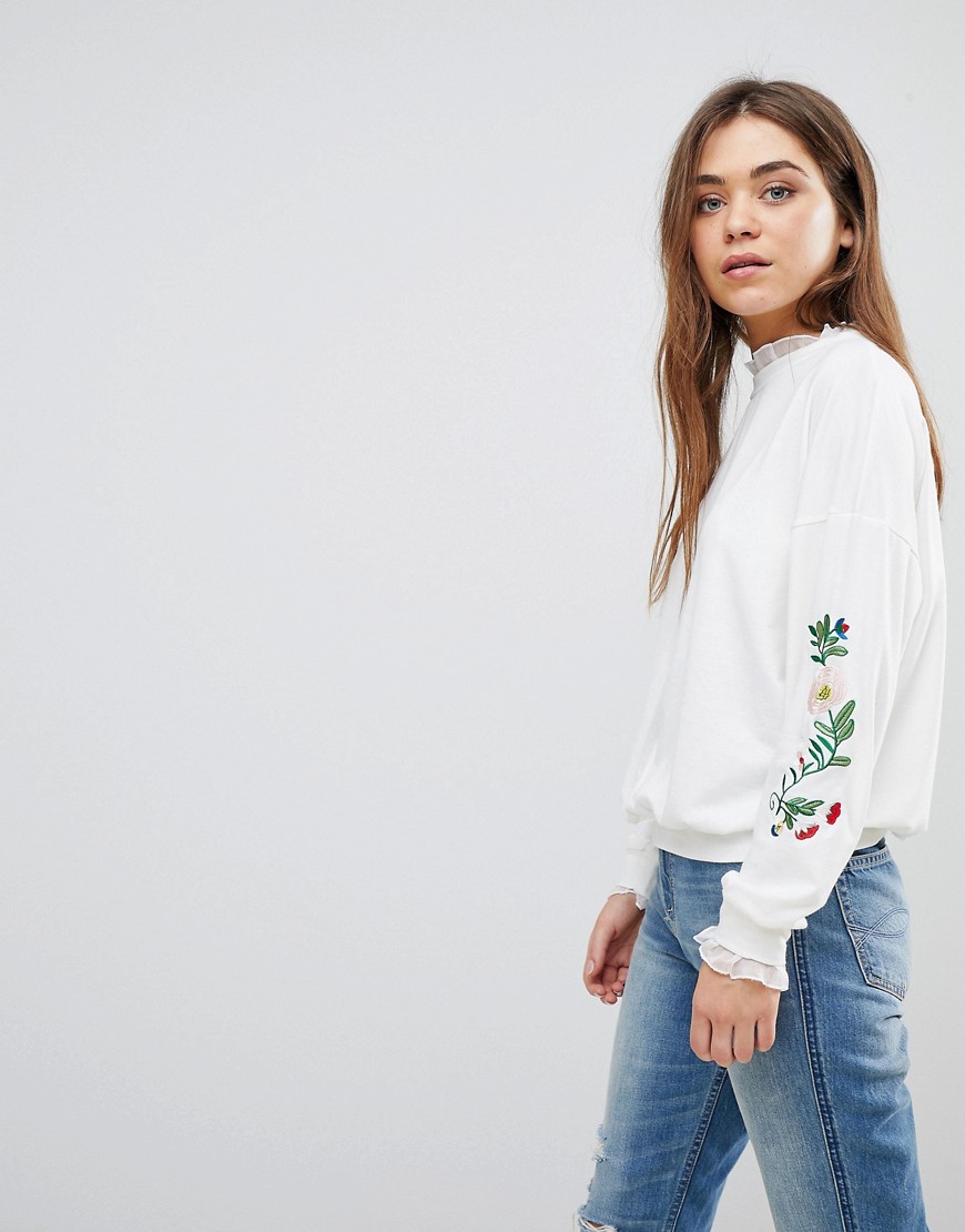 AFTER MARKET EMBROIDERED SWEATSHIRT - WHITE,YK10014T7FA