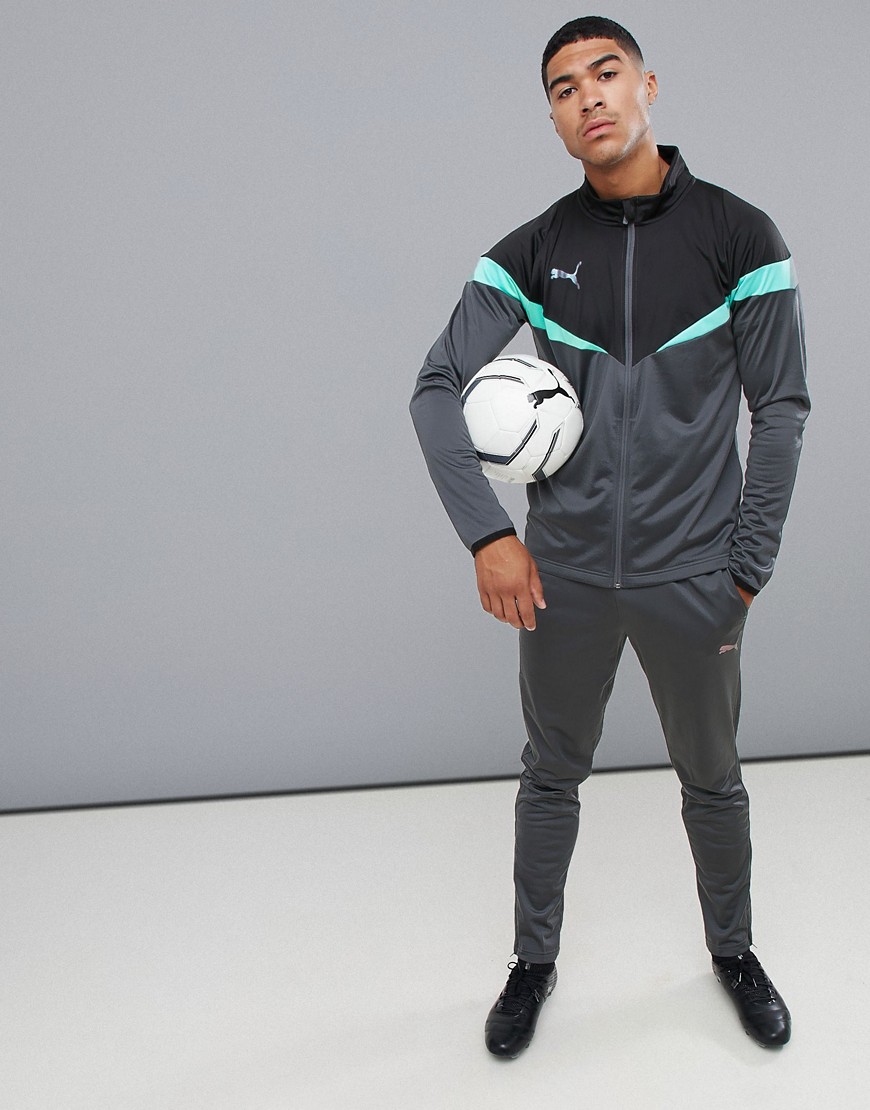 Puma Football Poly Tracksuit In Grey