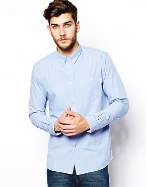 Paul Smith Jeans Shirt with Perforated Collar - Standard Fit