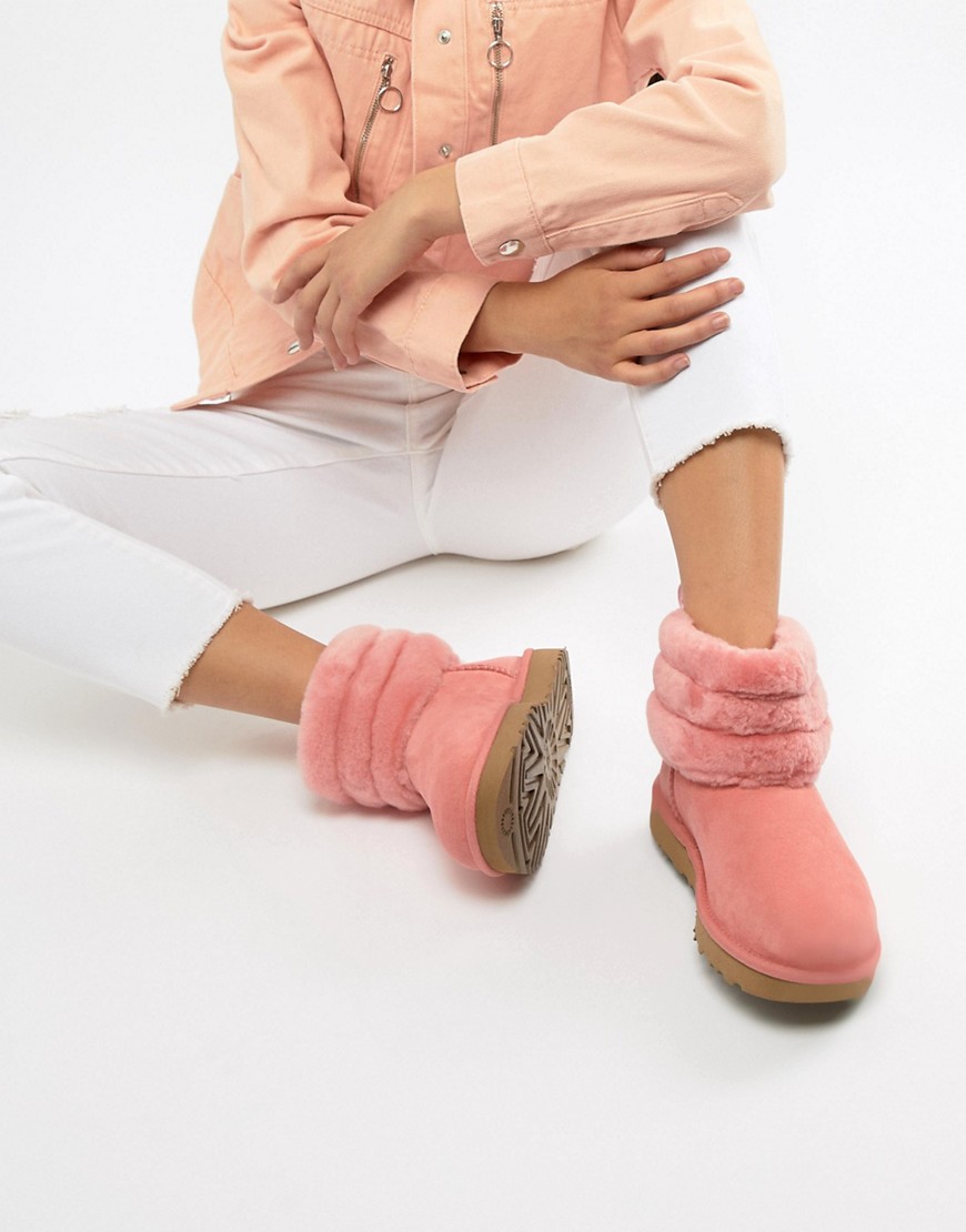 Ugg Fluff Mini Quilted Boot in Pink - Lantana