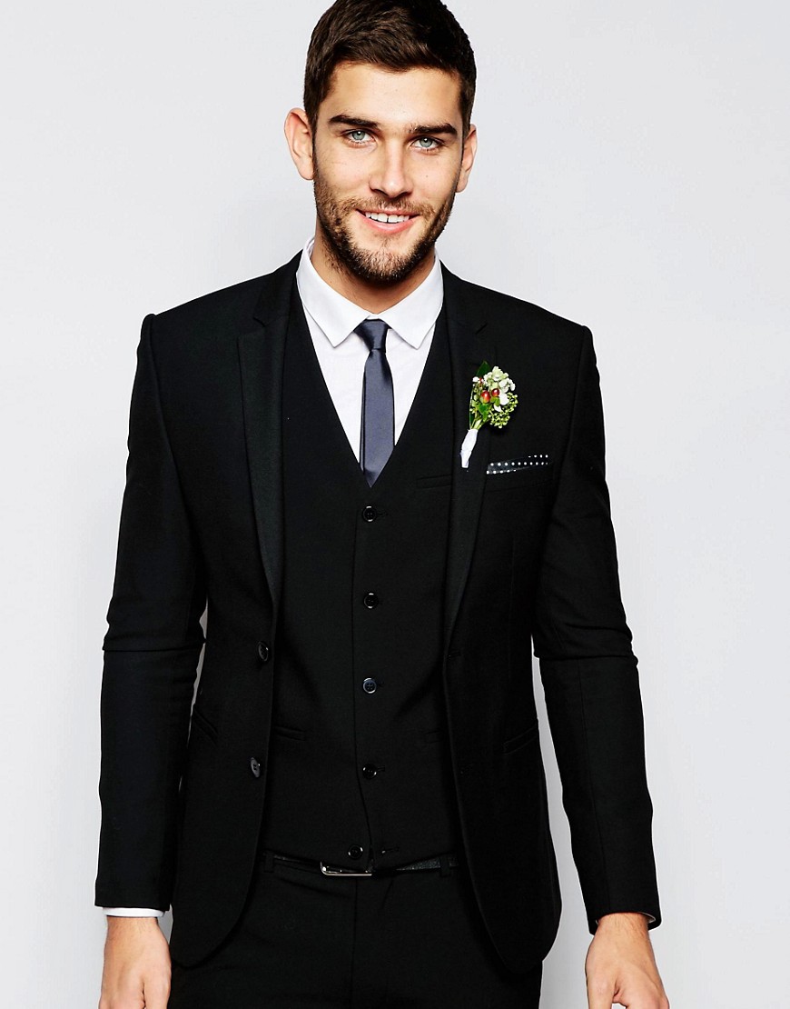 ASOS Wedding Super Skinny Suit Jacket In Black - Black