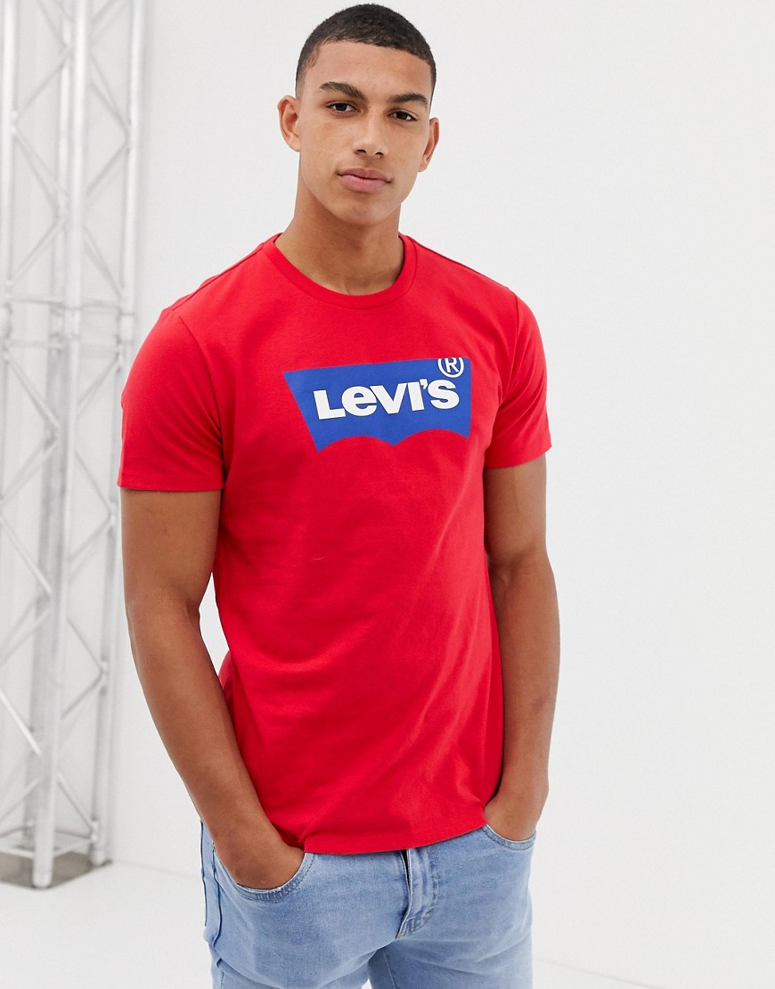Levi's heavy print batwing logo t-shirt in red