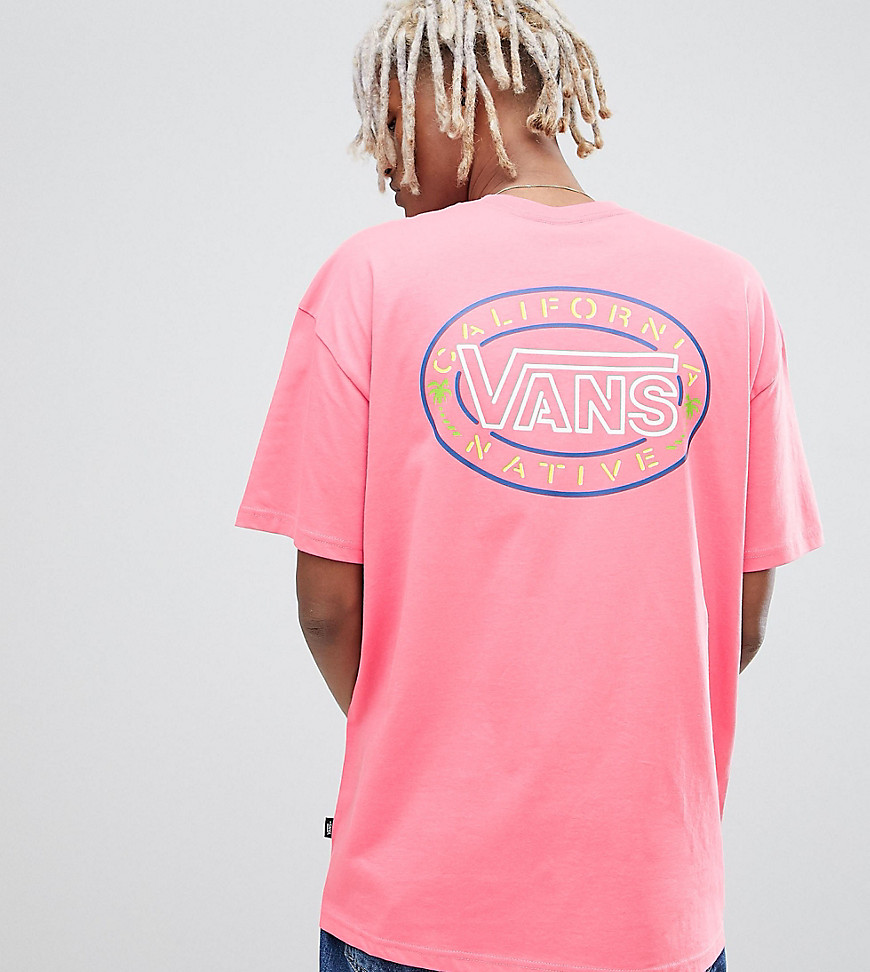 Vans retro t-shirt with back print in pink Exclusive at ASOS - Pink