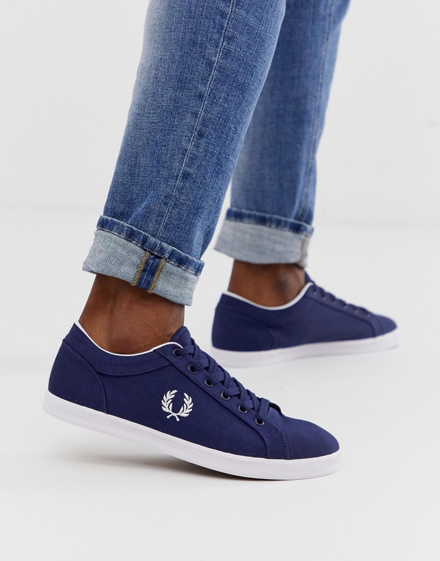 Fred Perry Baseline canvas trainers in navy