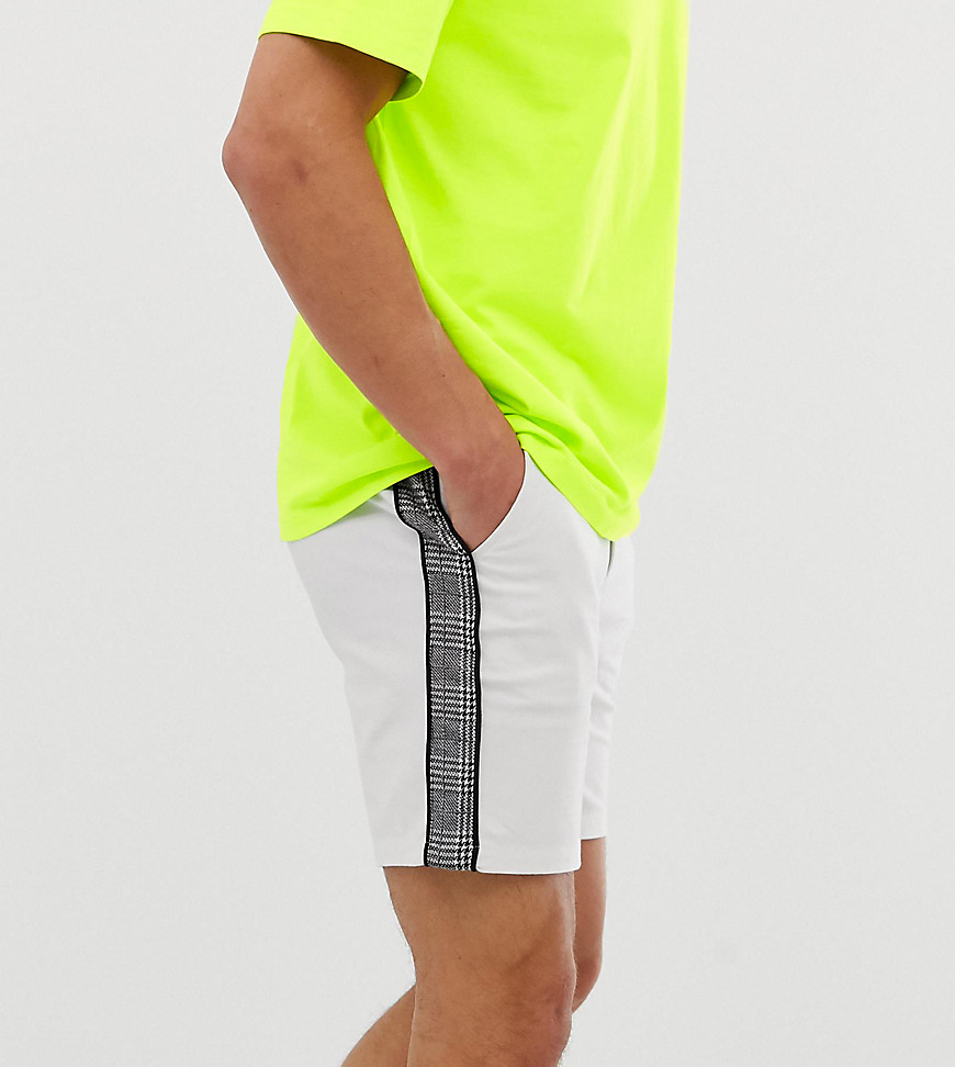 Mauvais skinny shorts with check side stripe