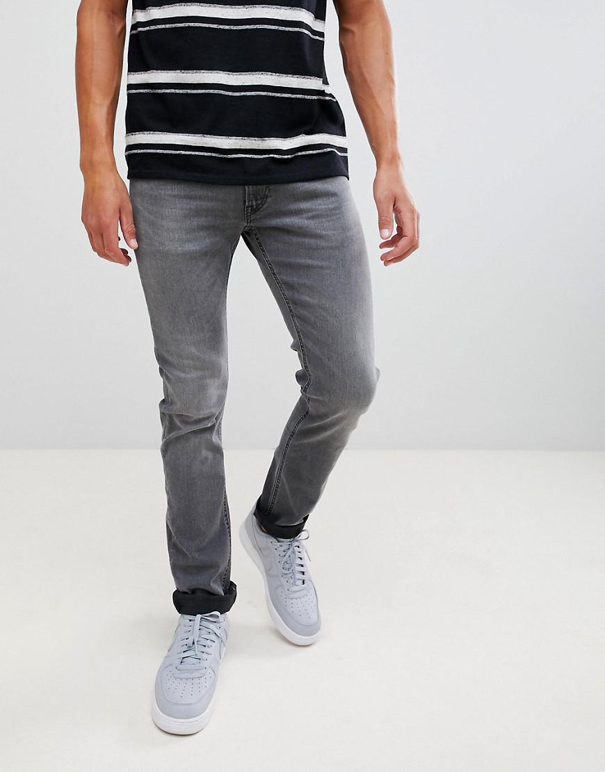 Lee Jeans Luke slim tapered jeans in grey worn
