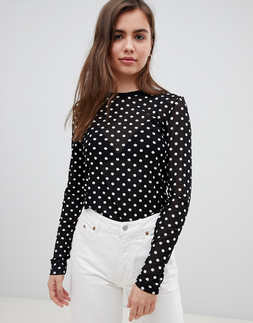 Moves By Minimum spotty long sleeve top
