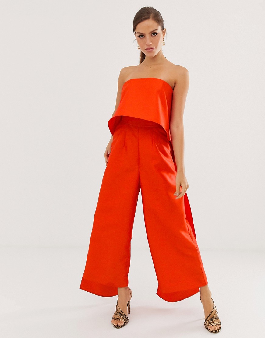 ASOS EDITION bandeau jumpsuit with double layer