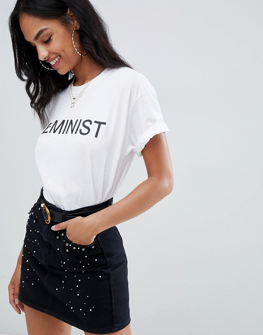 Ax Paris Feminist Short Sleeve T-shirt - White