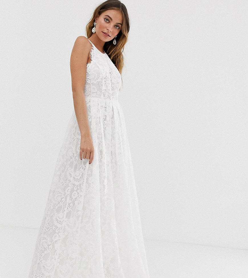 ASOS EDITION Petite lace halter neck maxi wedding dress