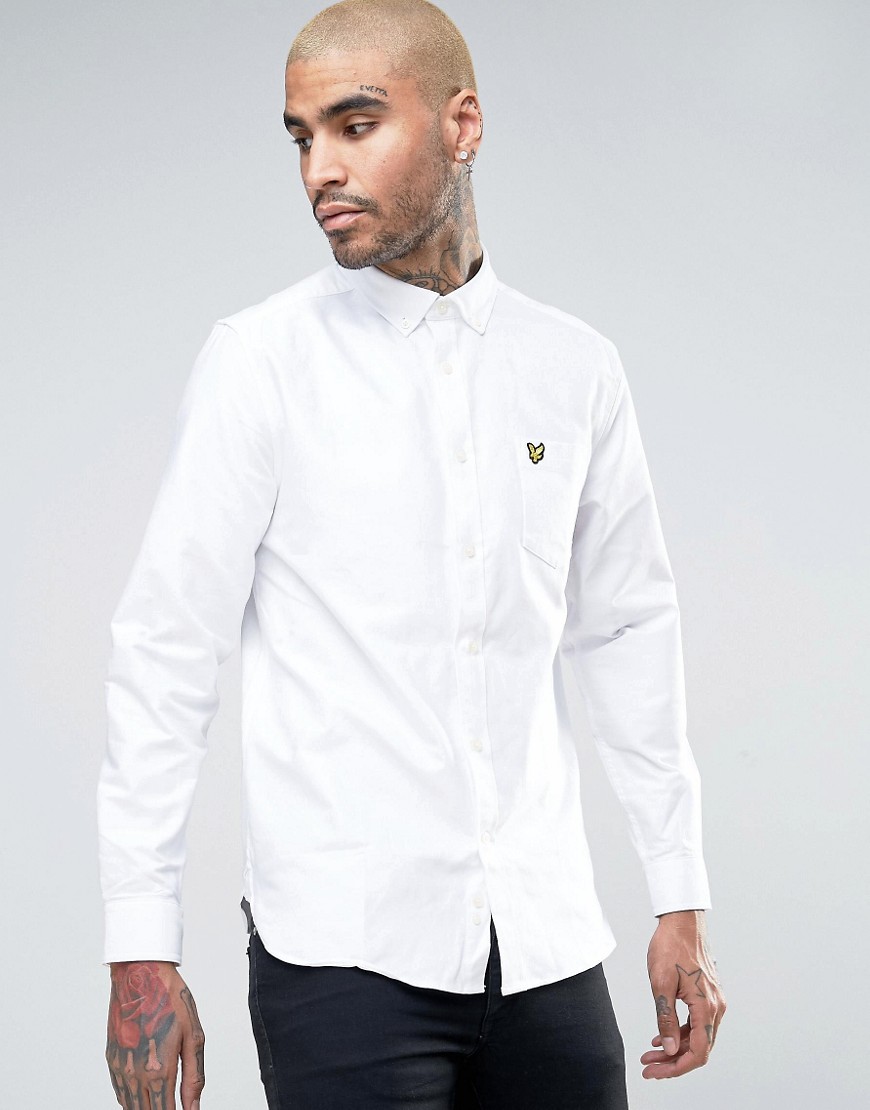 Белая оксфордская рубашка классического кроя на пуговицах с логотипом Lyle & Scott 