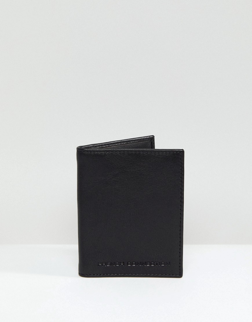 French Connection Premium Folded Card Holder In Black