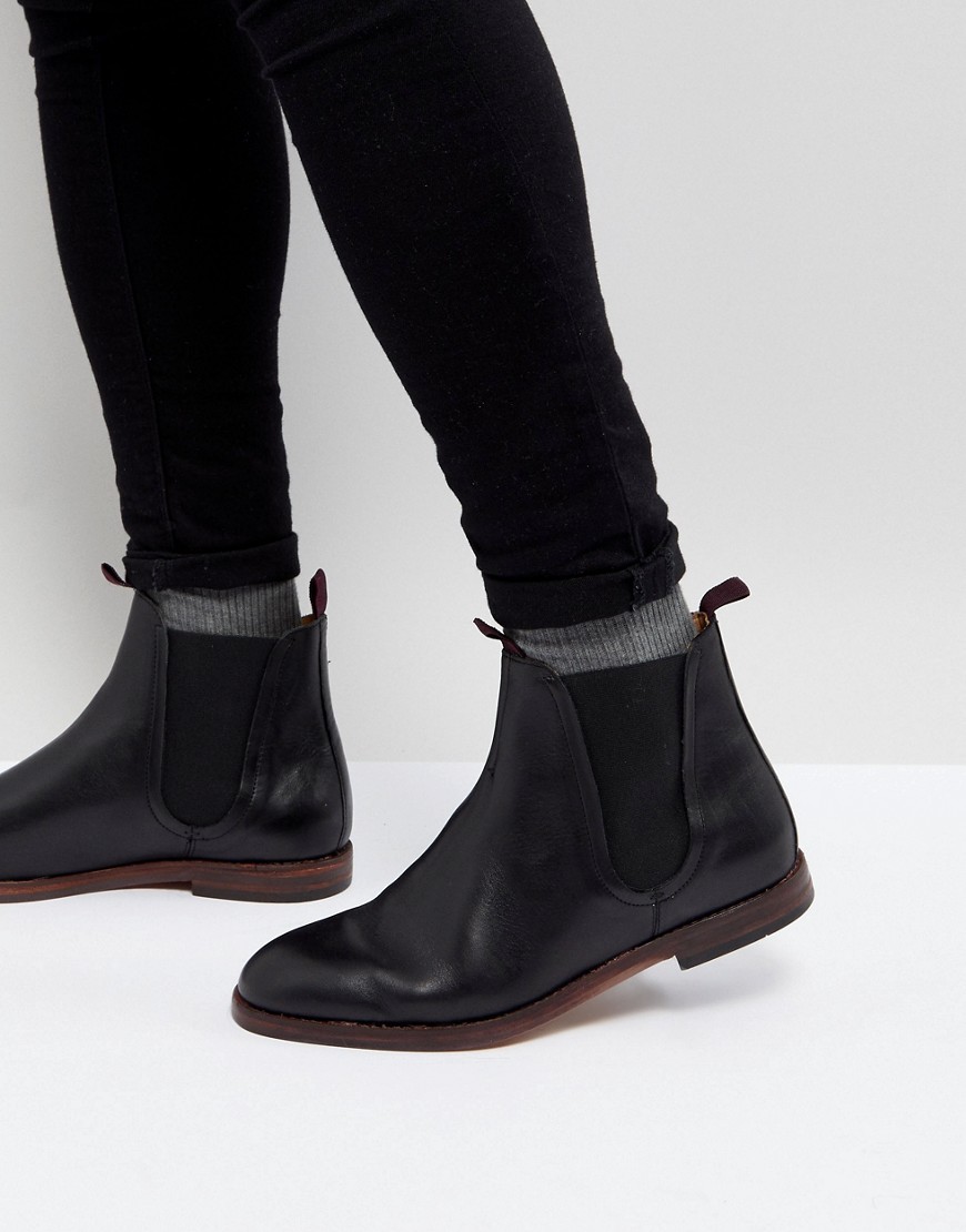 Черные кожаные ботинки челси H By Hudson Tamper - Черный 