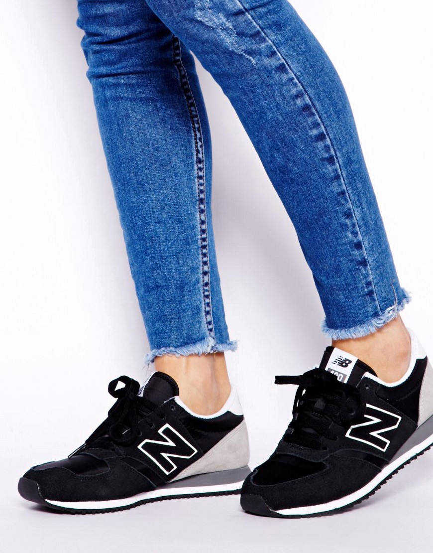 New Balance | New Balance Black And Gray 420 Suede Mix Sneakers at ASOS