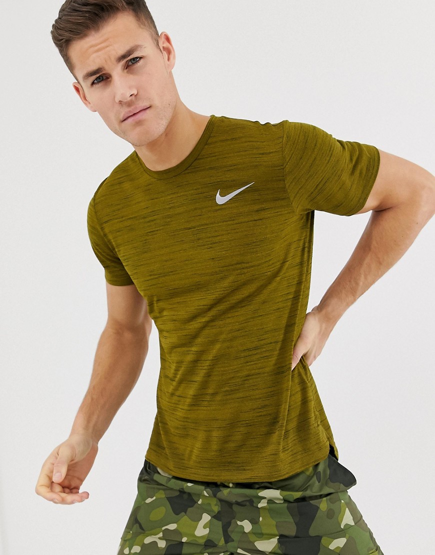 Nike Running Miler Essential 2.0 T-Shirt In Khaki 928419-355