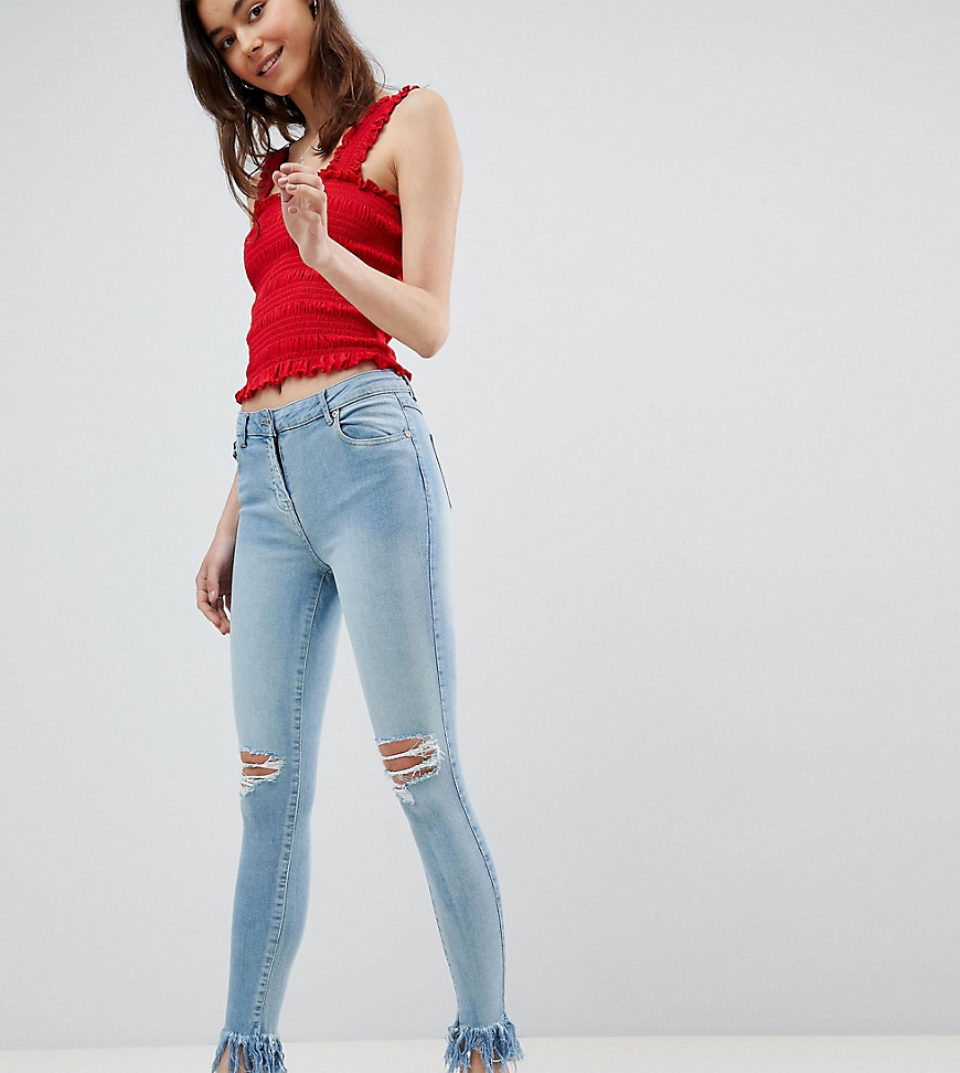 Parisian Tall Frayed Hem Skinny Jeans