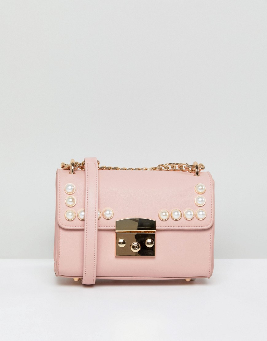 London Rebel Pink Pearl Acrros Body Bag - Pink