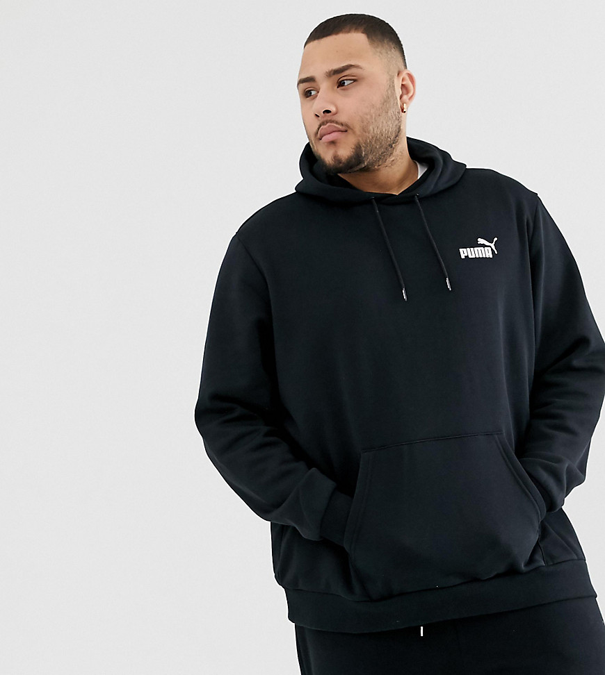 Puma Plus Essentials hoodie with small logo in black