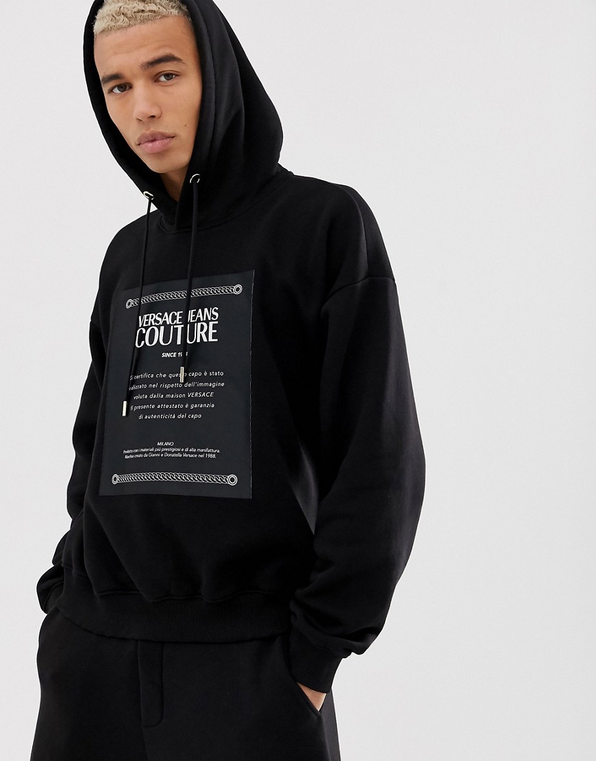 Versace Jeans Couture oversized hoodie in black