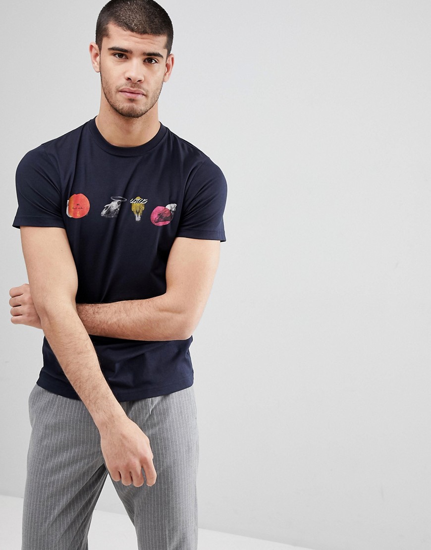 PS Paul Smith Slim Fit Graphic Print T-Shirt In Navy - 49
