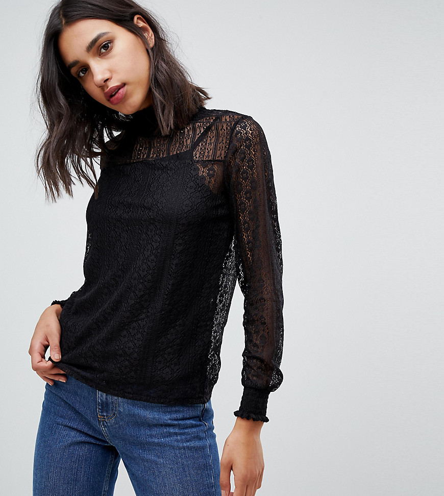 Pimkie high neck long sleeve lace top
