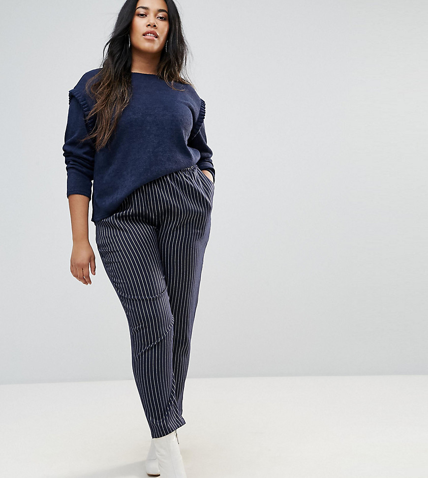 Unique 21 Hero Plus Pinstripe Trousers With High Waist Co-Ord