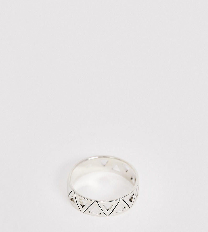 Designb London Designb Cut Out Ring In Sterling Silver