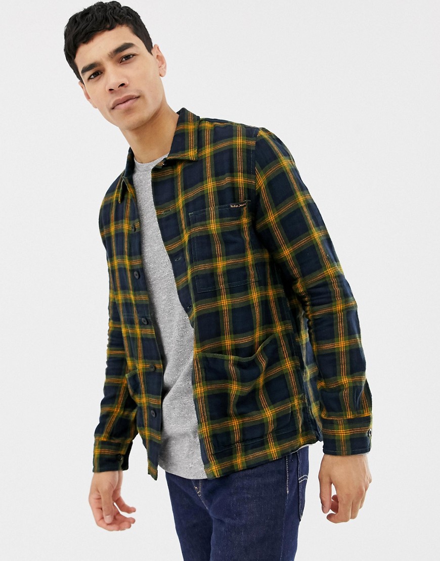 Nudie Jeans Co Sten check shirt navy