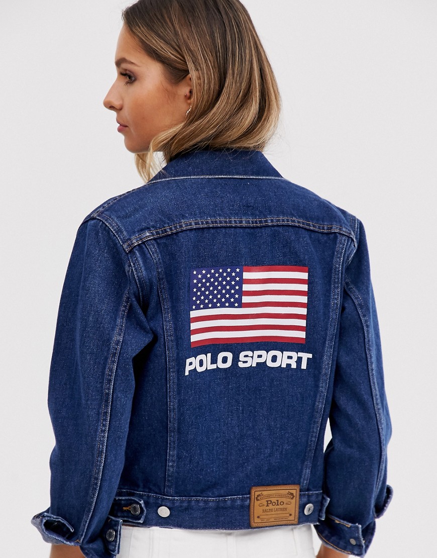Polo Sports flag logo denim jacket