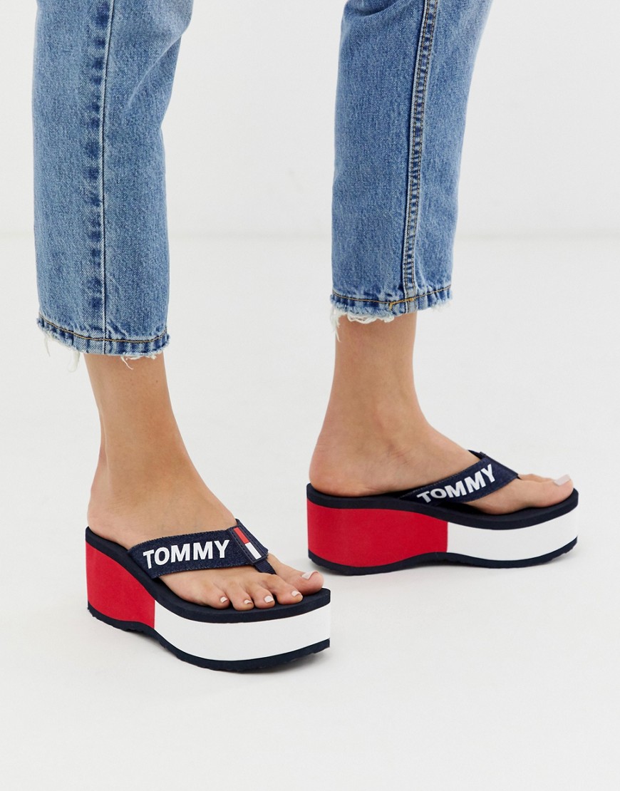 Tommy Jeans Logo Flip Flops-navy