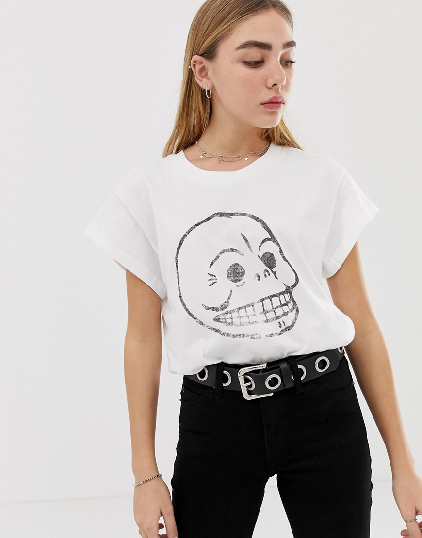 Cheap Monday organic cotton t-shirt with faded skull