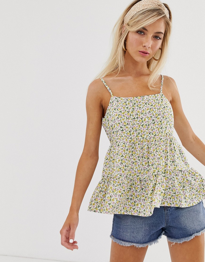 New Look floral tiered cami in multi