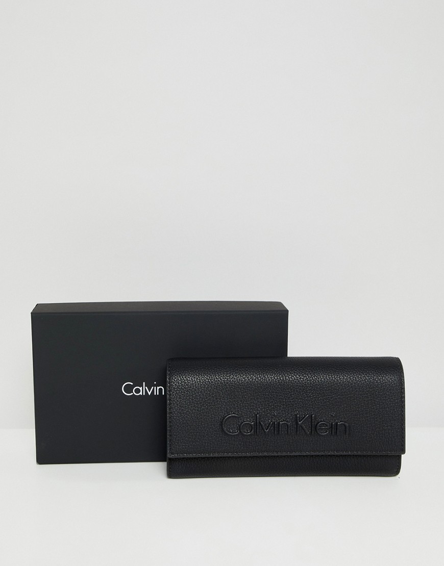 Calvin Klein edge large trifold purse - Black