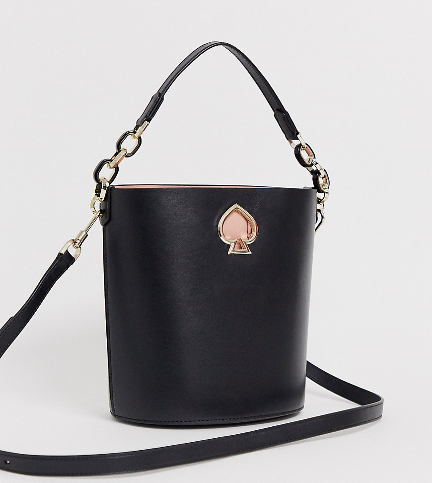 Kate Spade Suzy black leather bucket bag with chain handle