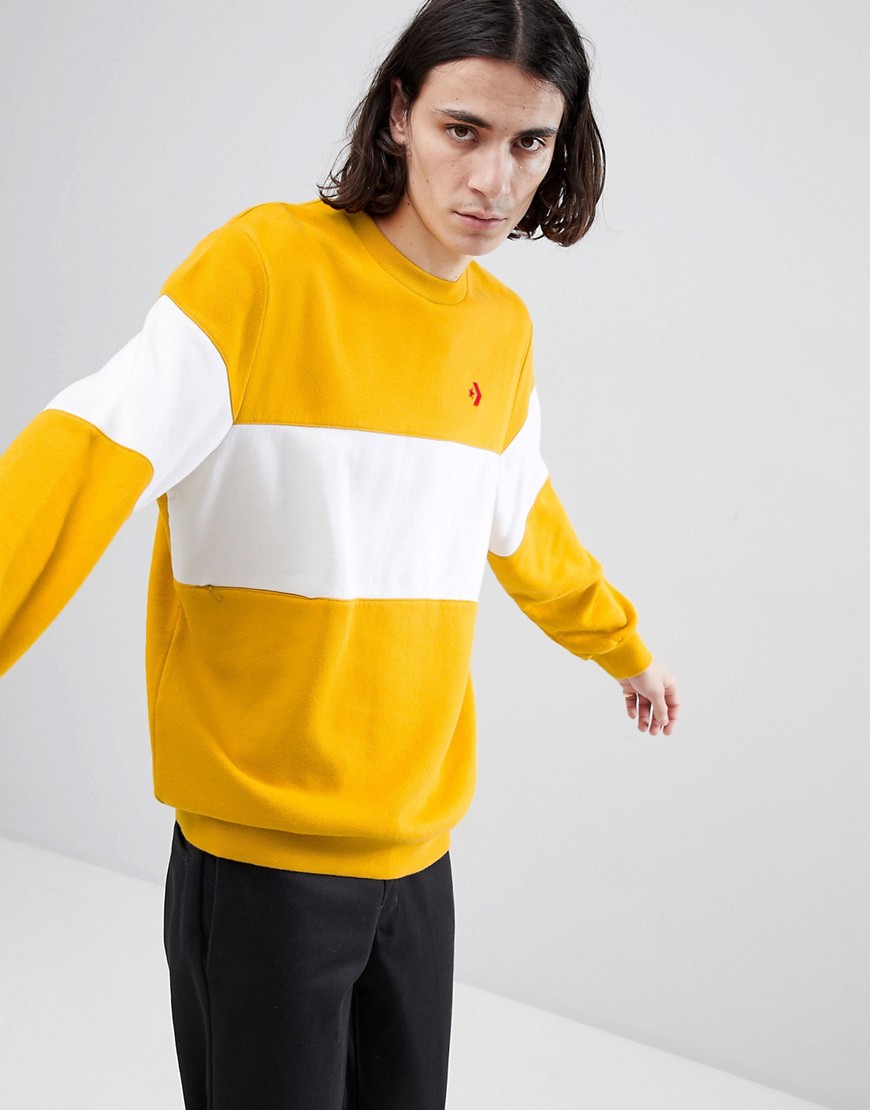 Converse Cons Crew Neck Sweatshirt In Yellow 10005686-A02