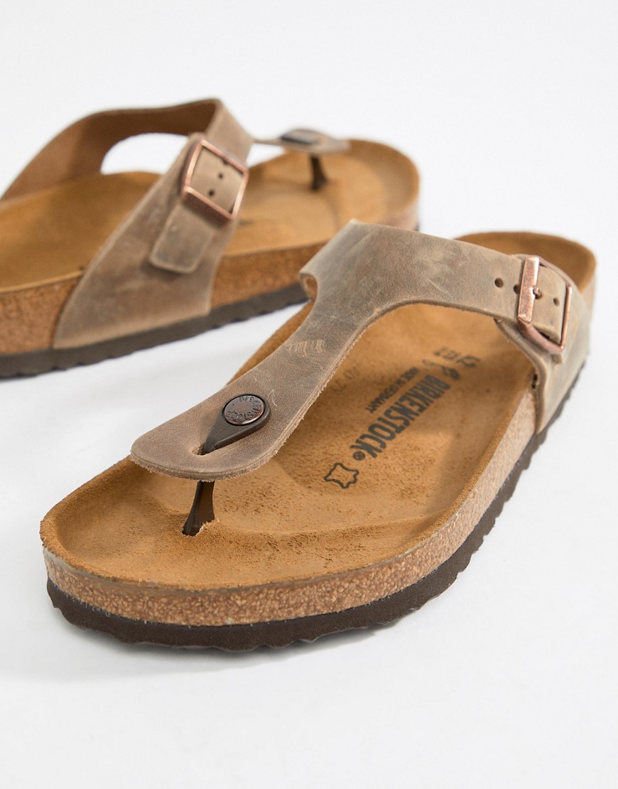 Birkenstock Gizeh oiled leather sandals in brown - Brown