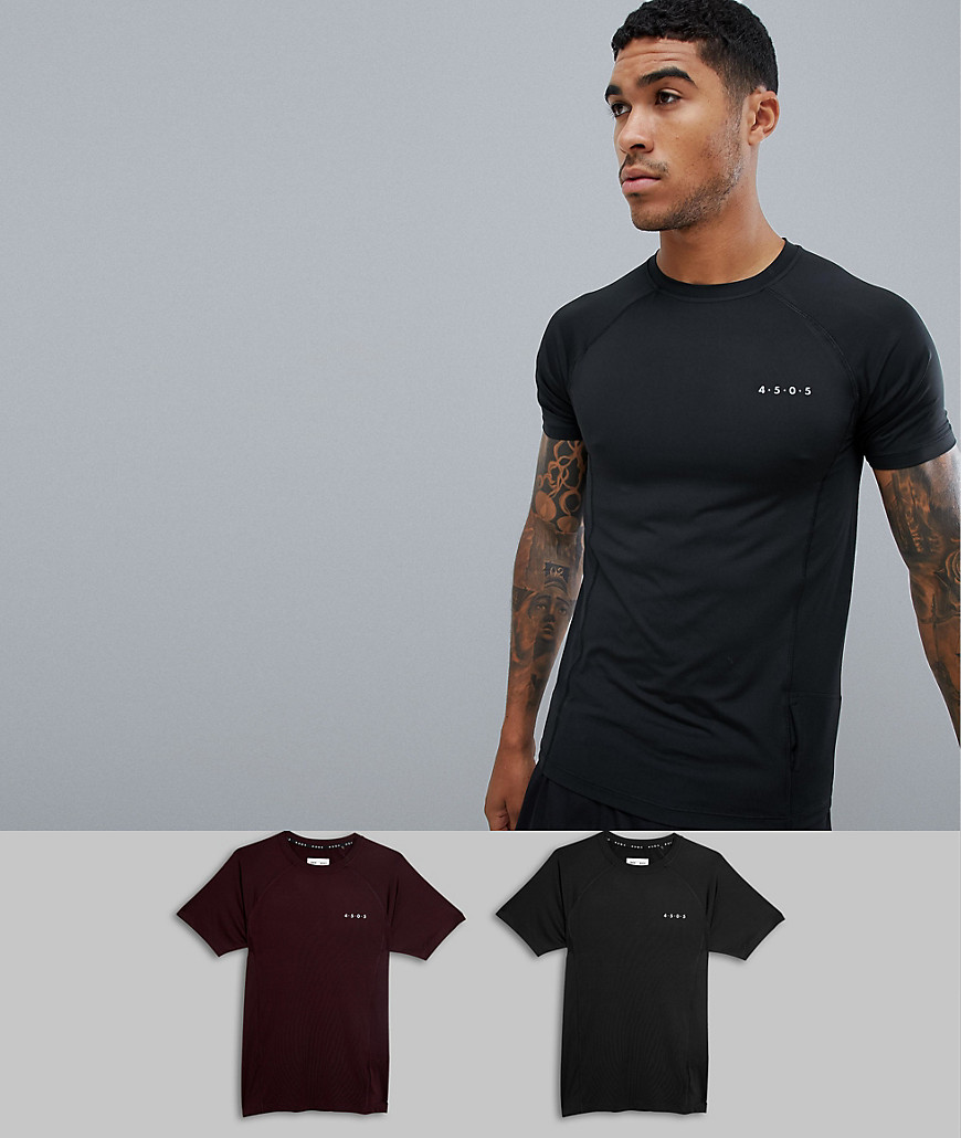 ASOS 4505 training muscle t-shirt with quick dry 2 pack save